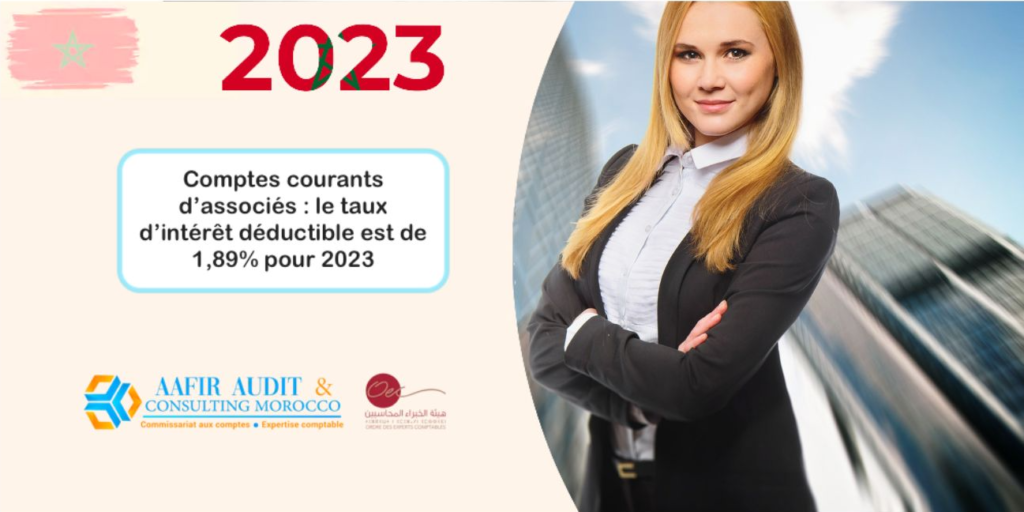 Comptes courants d’associés le taux d’intérêt déductible est de 1,89 pour 2023 AAFIR AUDTI